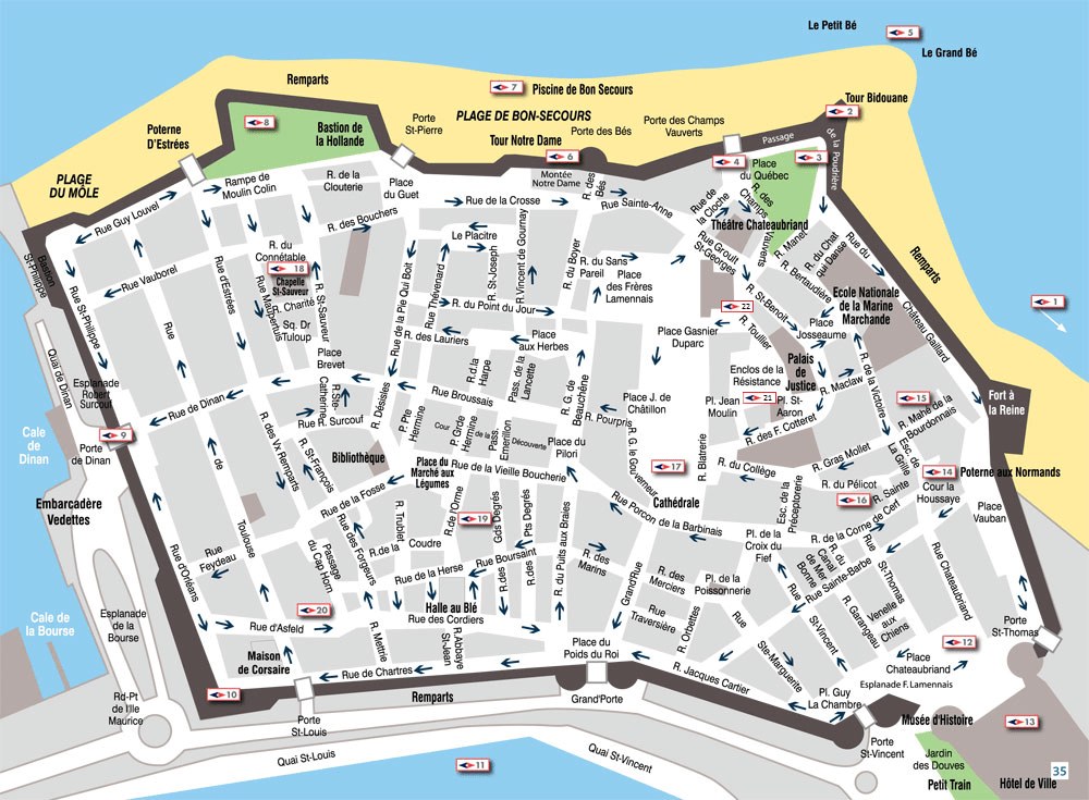 Plan de Saint-Malo intra-muros